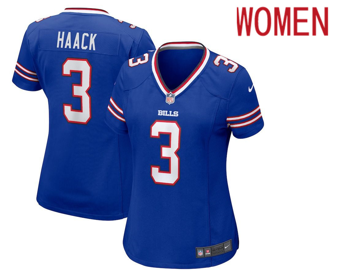Women Buffalo Bills #3 Matt Haack Nike Royal Game Player NFL Jersey